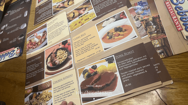 Bebbis Restaurant Menu